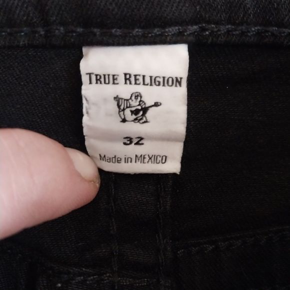 Men's LIKE NEW True Religion Black Rocco Skinny Jeans - Size 32/32 - Picture 6 of 9